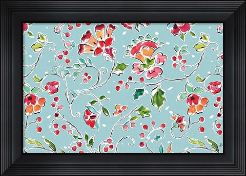 Framed Holiday Wings VIII Blue Print