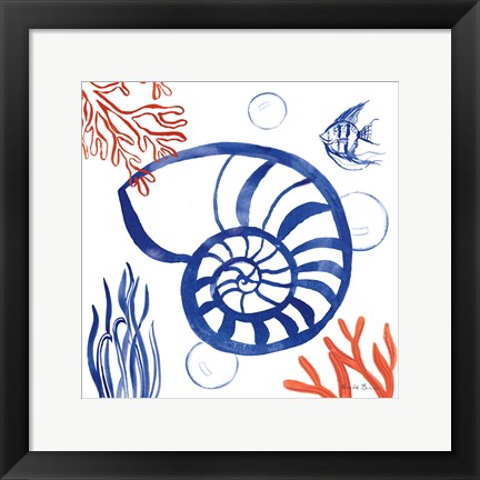 Framed Coastal Jewels I Print