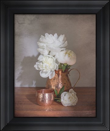 Framed Vintage Peony Dreams Shadows Print
