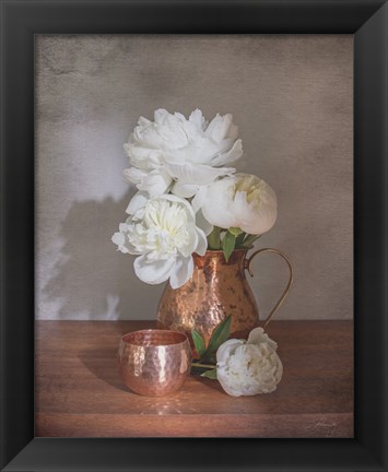 Framed Vintage Peony Dreams Shadows Print