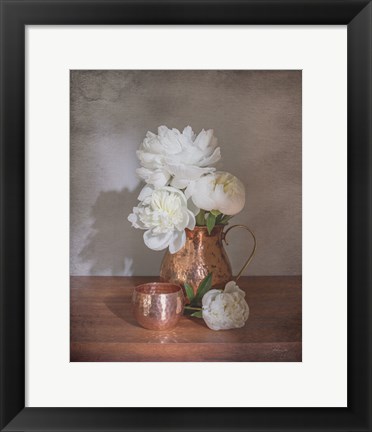 Framed Vintage Peony Dreams Shadows Print