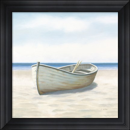 Framed Beach Days I No Fence Flowers Crop Print