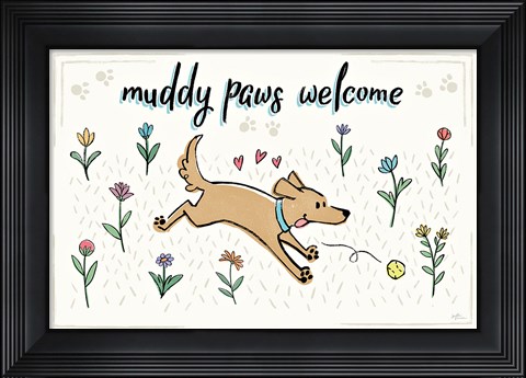 Framed Dogs in the Garden I Print