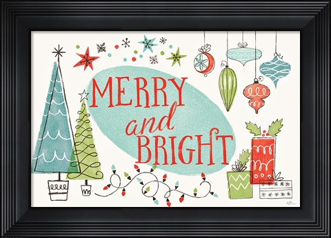 Framed Retro Christmas I Print