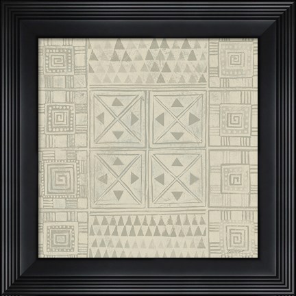 Framed Geometric Tone on Tone II Dark Print