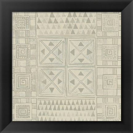 Framed Geometric Tone on Tone II Dark Print