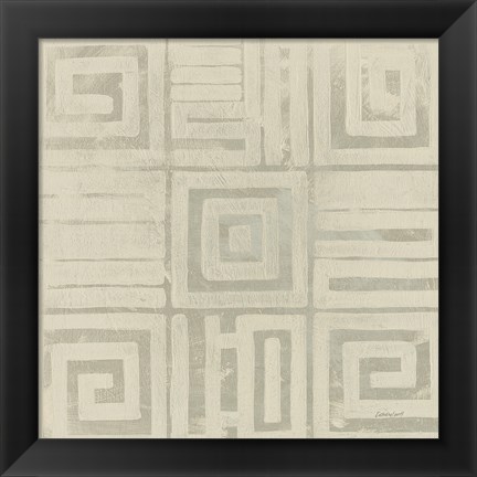 Framed Geometric Tone on Tone III Dark Print