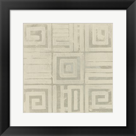 Framed Geometric Tone on Tone III Dark Print