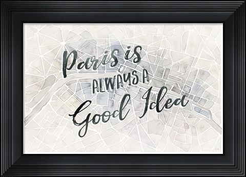 Framed Watercolor Wanderlust Paris Adventure Print