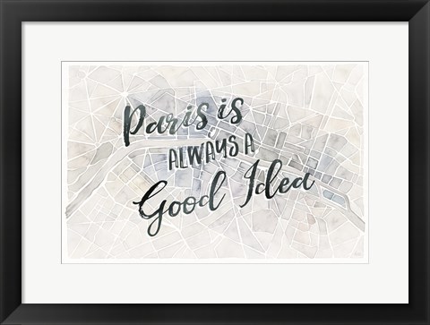 Framed Watercolor Wanderlust Paris Adventure Print