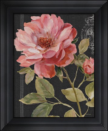 Framed Harmonious Rose Black Print