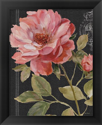 Framed Harmonious Rose Black Print