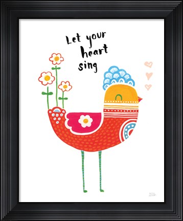 Framed Blossom Birds III Print