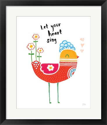 Framed Blossom Birds III Print