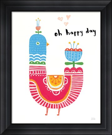 Framed Blossom Birds I Print
