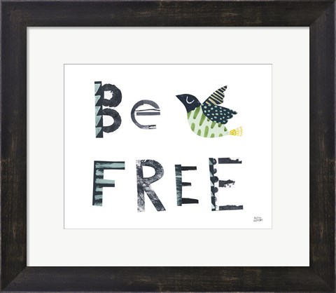 Framed Bird Words I Print