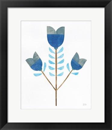 Framed Retro Blooms I Print