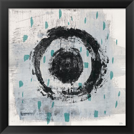 Framed Zen Circle II Crop with Teal Print