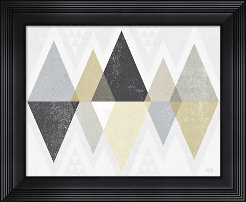 Framed Mod Triangles II Archroma Print
