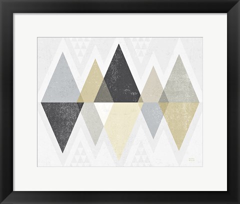 Framed Mod Triangles II Archroma Print
