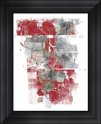 Framed Moving In and Out of Traffic I Red Grey Print