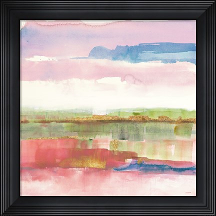 Framed Influence of Line and Color Gold Bright Print