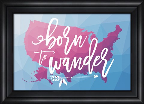 Framed Geo Map Boho II Print