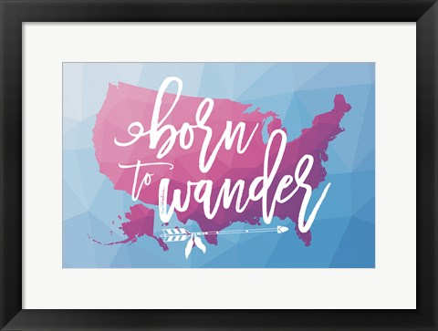 Framed Geo Map Boho II Print