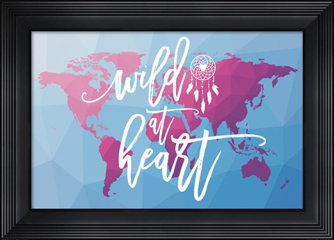 Framed Geo Map Boho I Print