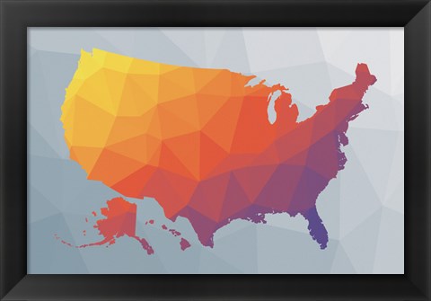 Framed Geo Map II Print