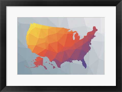 Framed Geo Map II Print