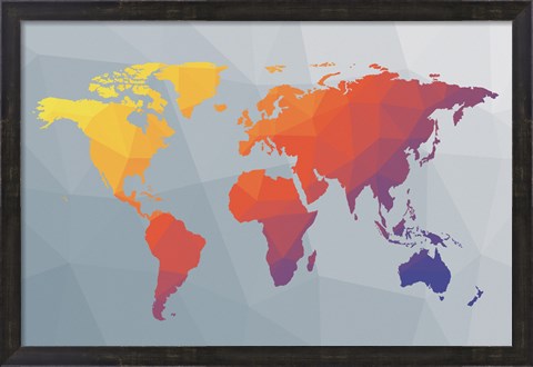 Framed Geo Map I Print