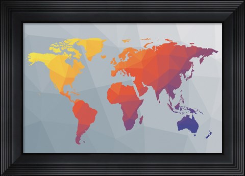 Framed Geo Map I Print