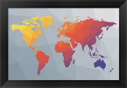 Framed Geo Map I Print