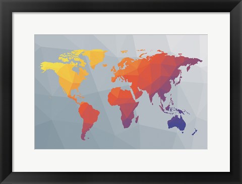 Framed Geo Map I Print