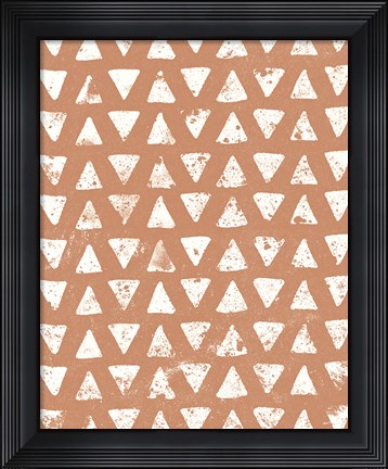 Framed Mark Making Tile Pattern IV Rust Crop Print