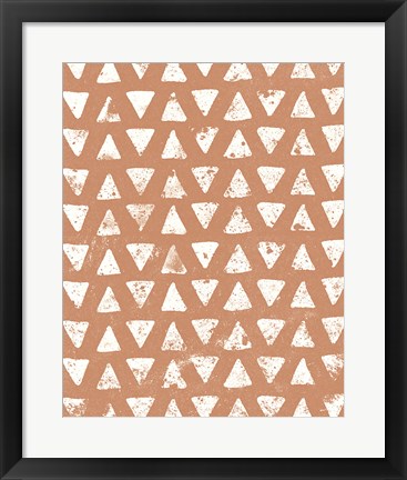 Framed Mark Making Tile Pattern IV Rust Crop Print