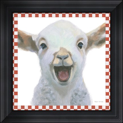 Framed Farm Friends I Border Print