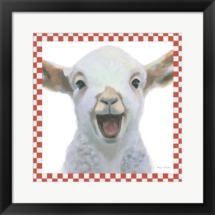Framed Farm Friends I Border Print