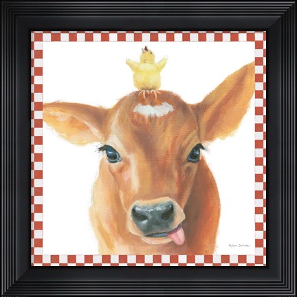 Framed Farm Friends III Border Print