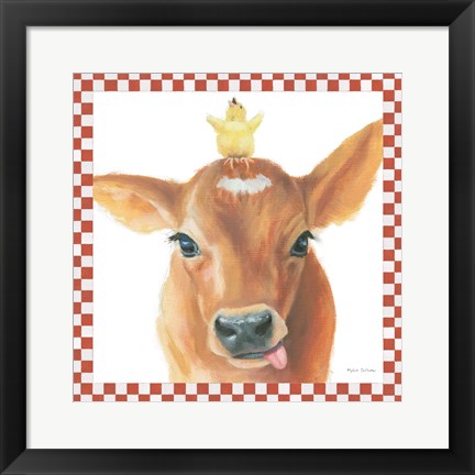 Framed Farm Friends III Border Print