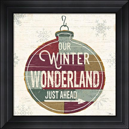 Framed Christmas Signs II Print
