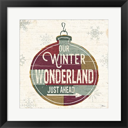 Framed Christmas Signs II Print