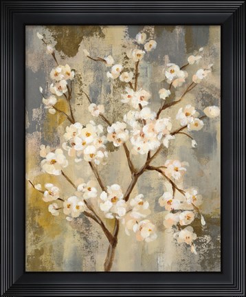 Framed Neutral Branches I Crop Print