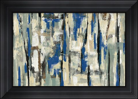 Framed Spring Stripes Blue Print