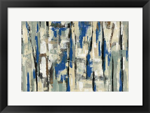 Framed Spring Stripes Blue Print