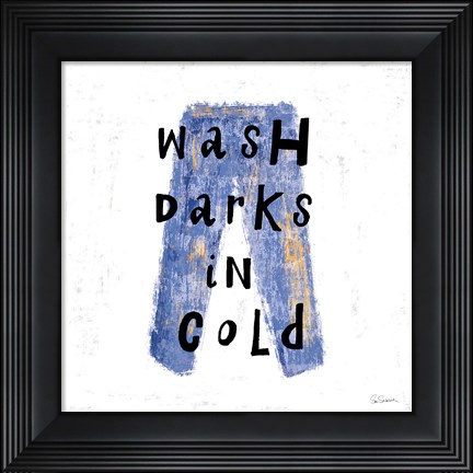 Framed Laundry Rules V Print