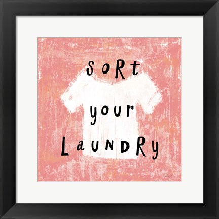 Framed Laundry Rules III Print