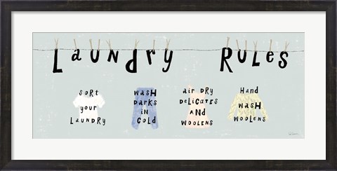 Framed Laundry Rules I Print