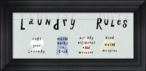Framed Laundry Rules I Print